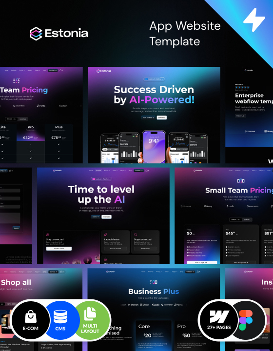Premium Multilayout Webflow template Estonia. made in Webflow