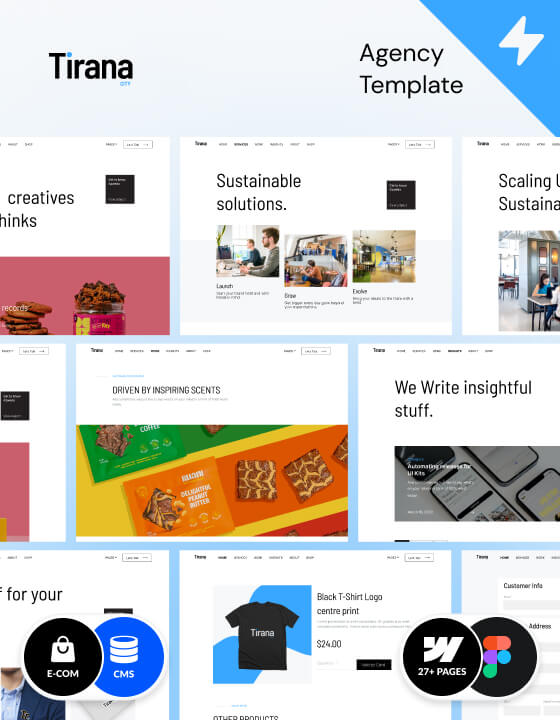 Webflow agency template for businesses, made in Webflow by Azwedo