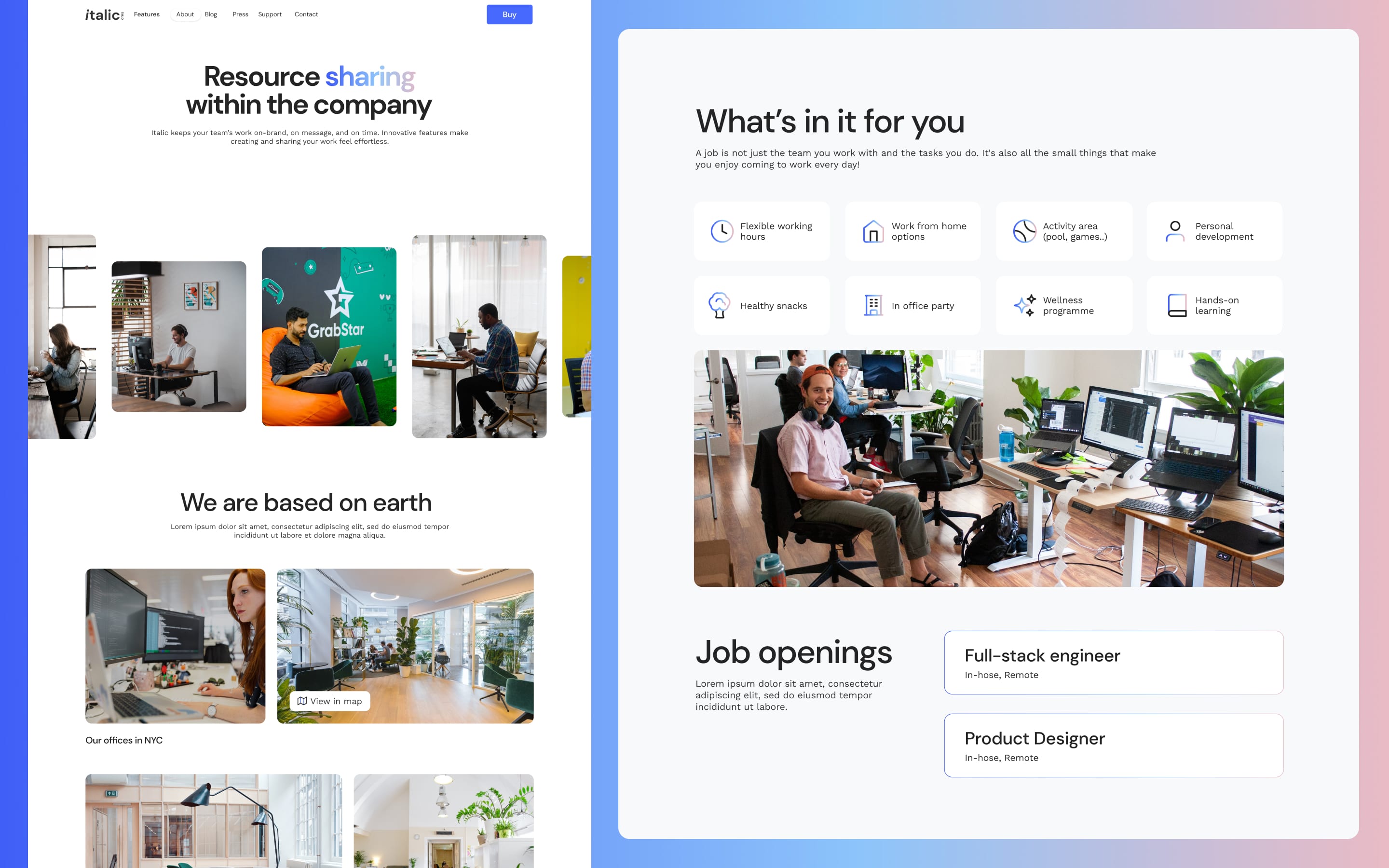 Italic CMS preview 3