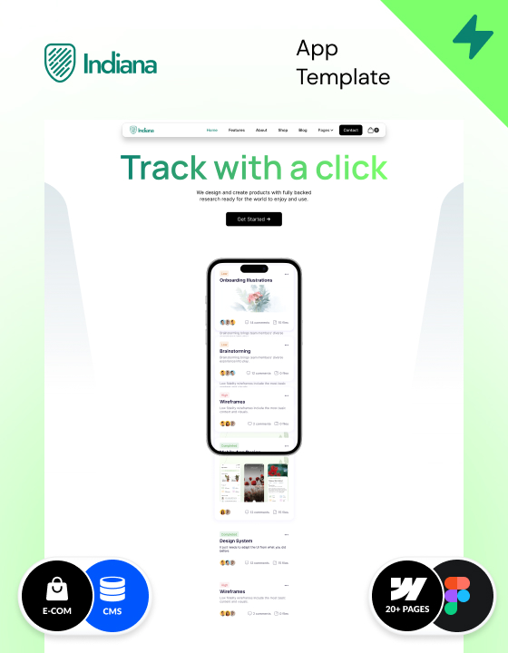 Webflow template for SaaS agencies – Indiana.