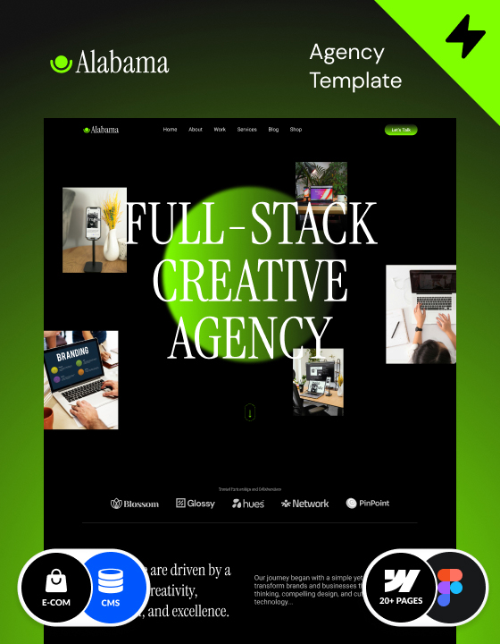 Webflow agency template – Alabama. Webflow HTML5 ecommerce template