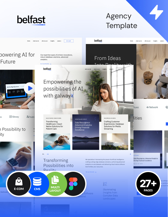 Premium Webflow Consulting template – Belfast, designed by Azwedo and Wedoflow