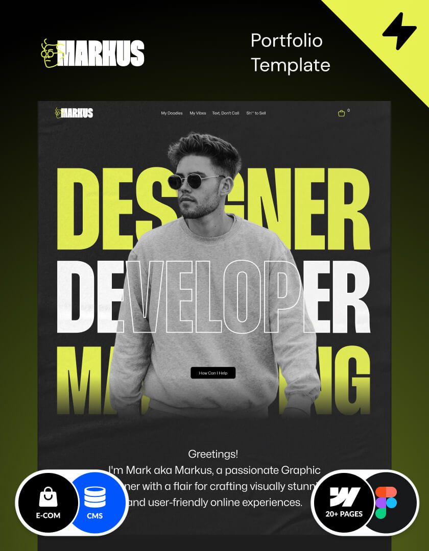 Webflow Portfolio template designed for personal website resume