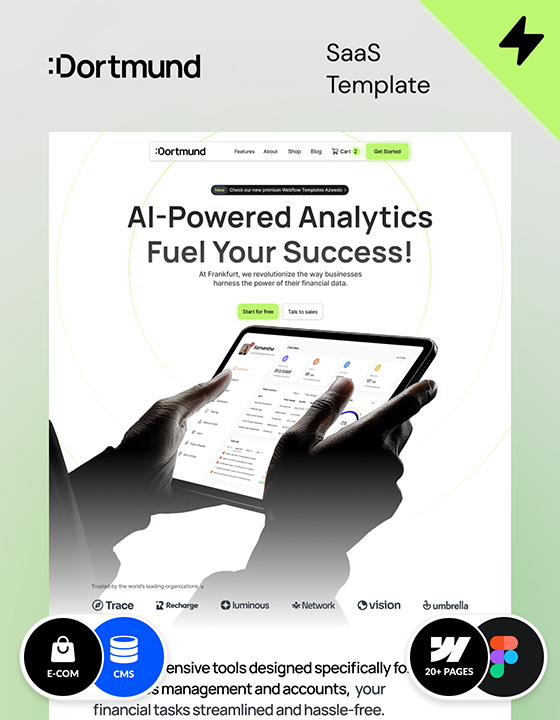 Creative Webflow Saas template designed by Wedoflow