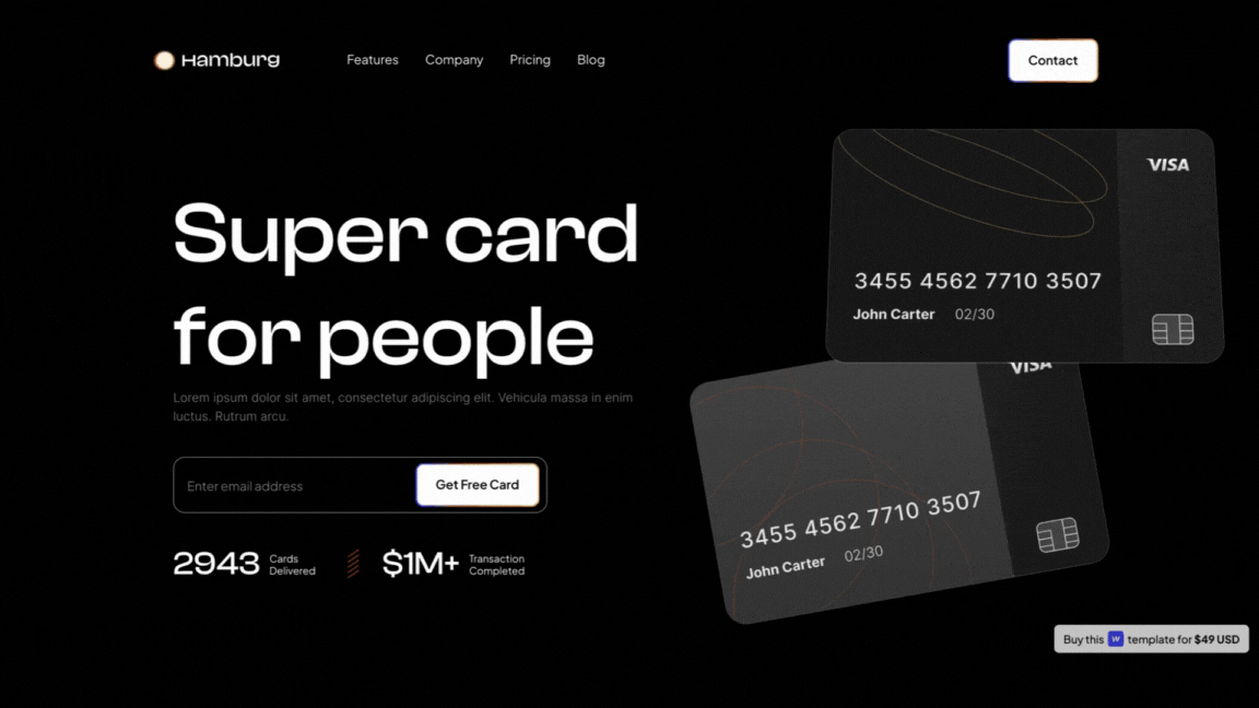 Webflow Business template – Hamburg developed by Wedoflow agency