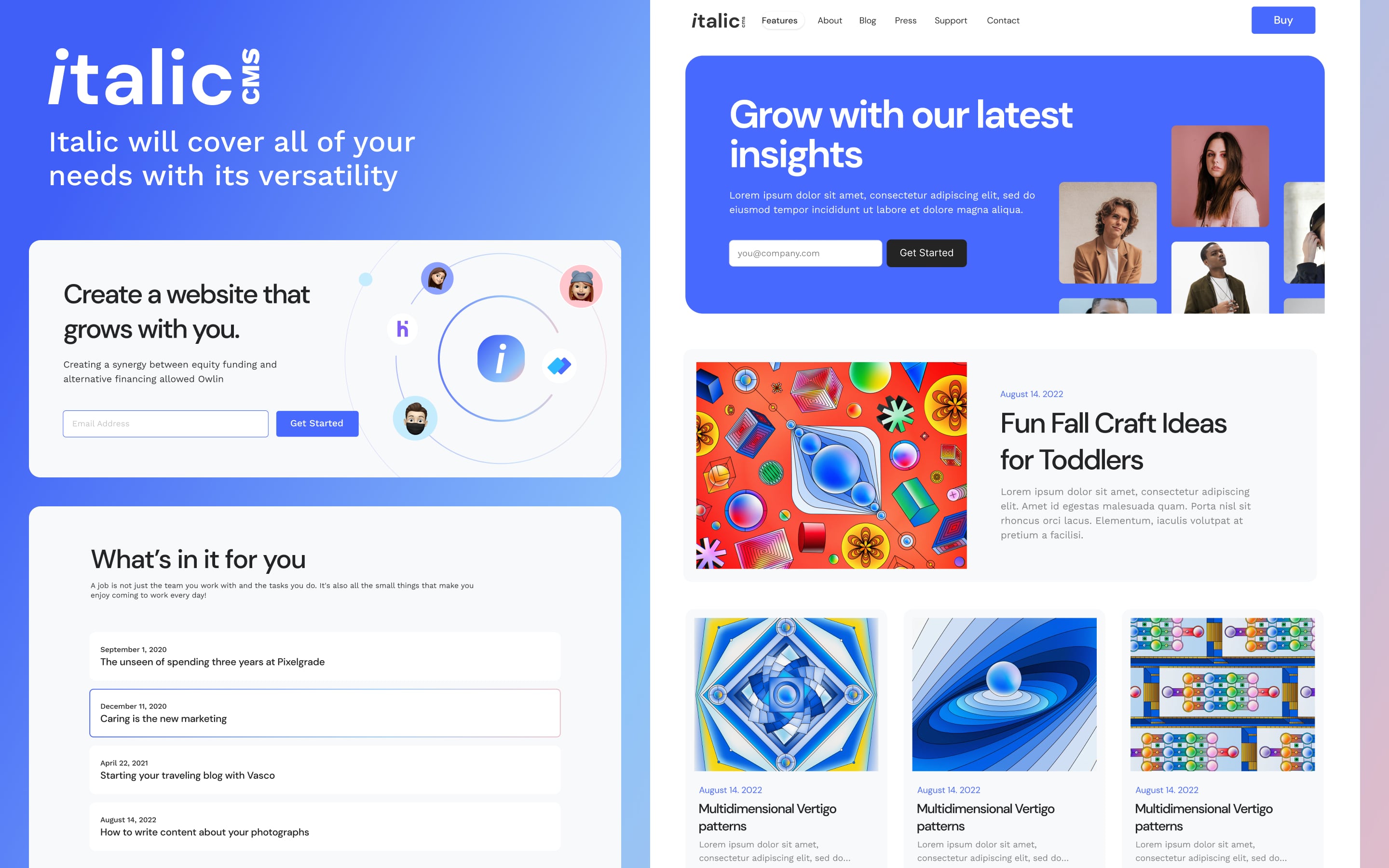 Italic CMS preview 4