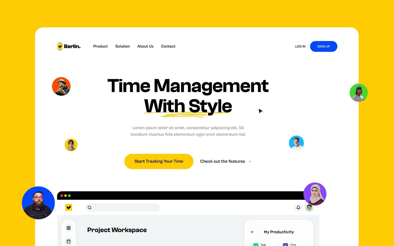 Berlin Webflow template. Inspiring example of One Page template for landing page – Webflow template build by Wedoflow