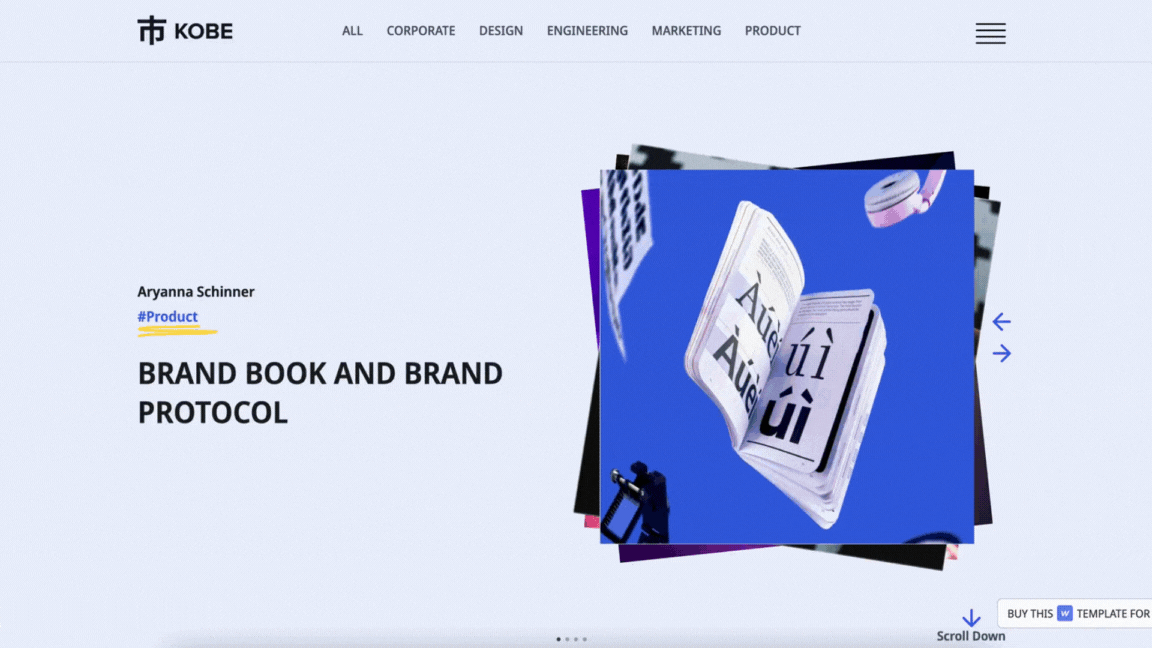 Webflow Blog template – Kobe developed by Wedoflow agency
