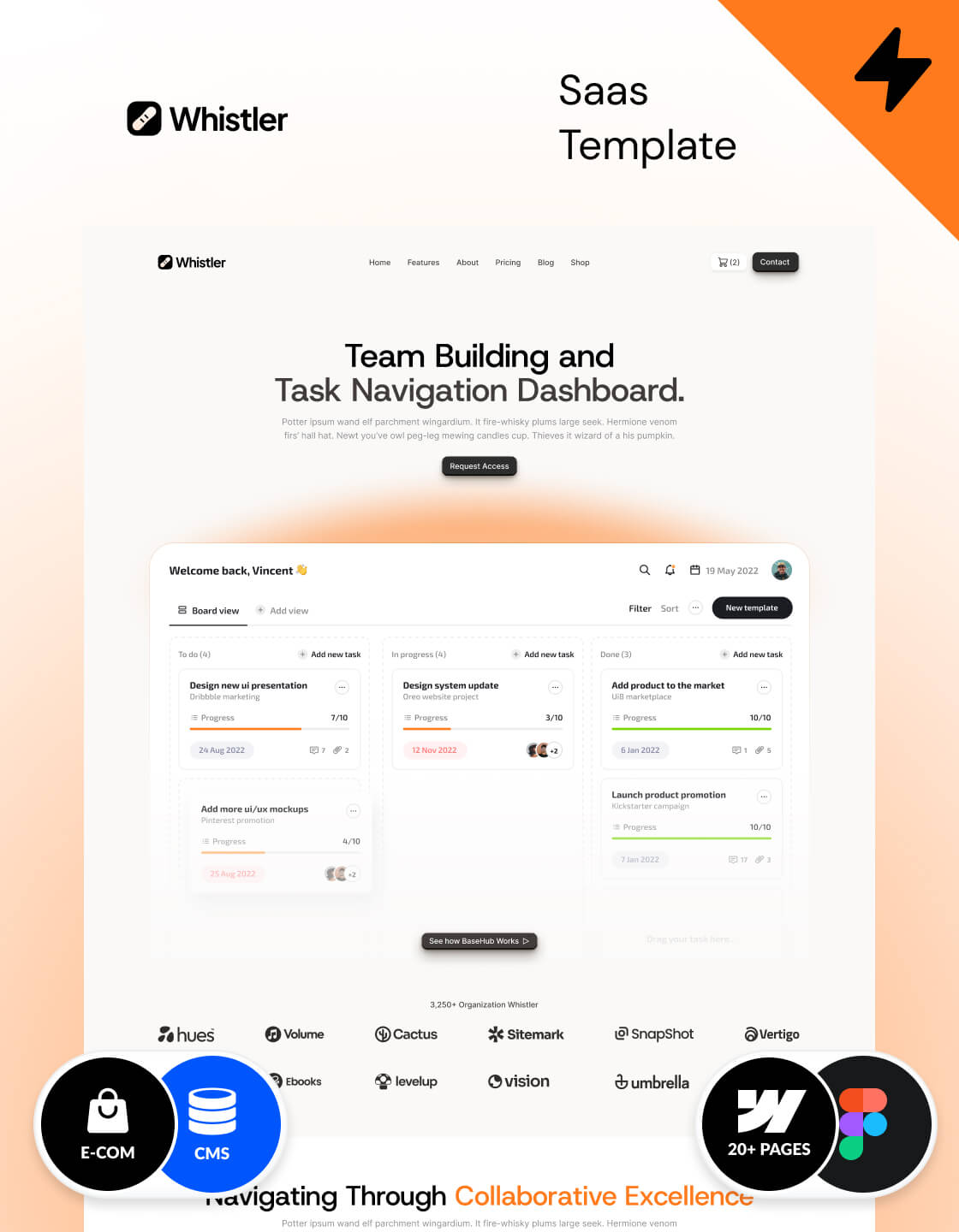 Webflow template for SaaS agencies. Everything a SaaS company needs to start a website