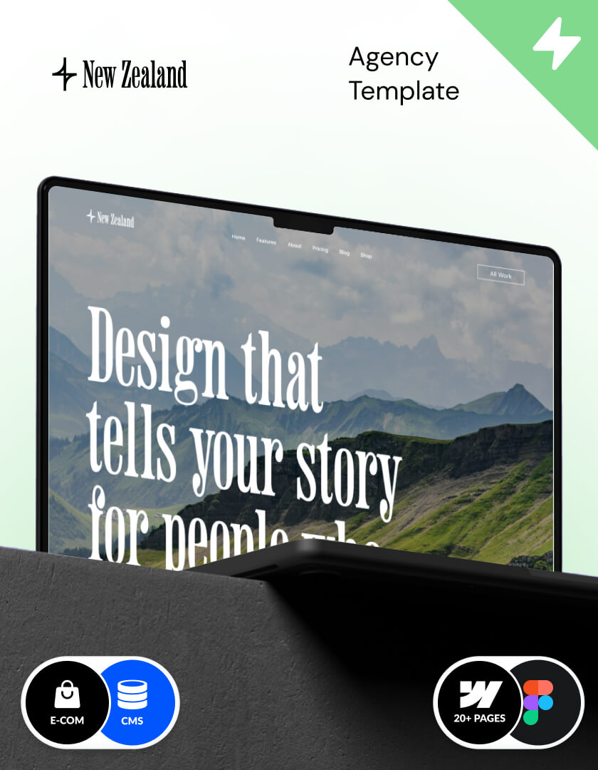 Webflow agency template with CMS and Ecommerce, made in Webflow