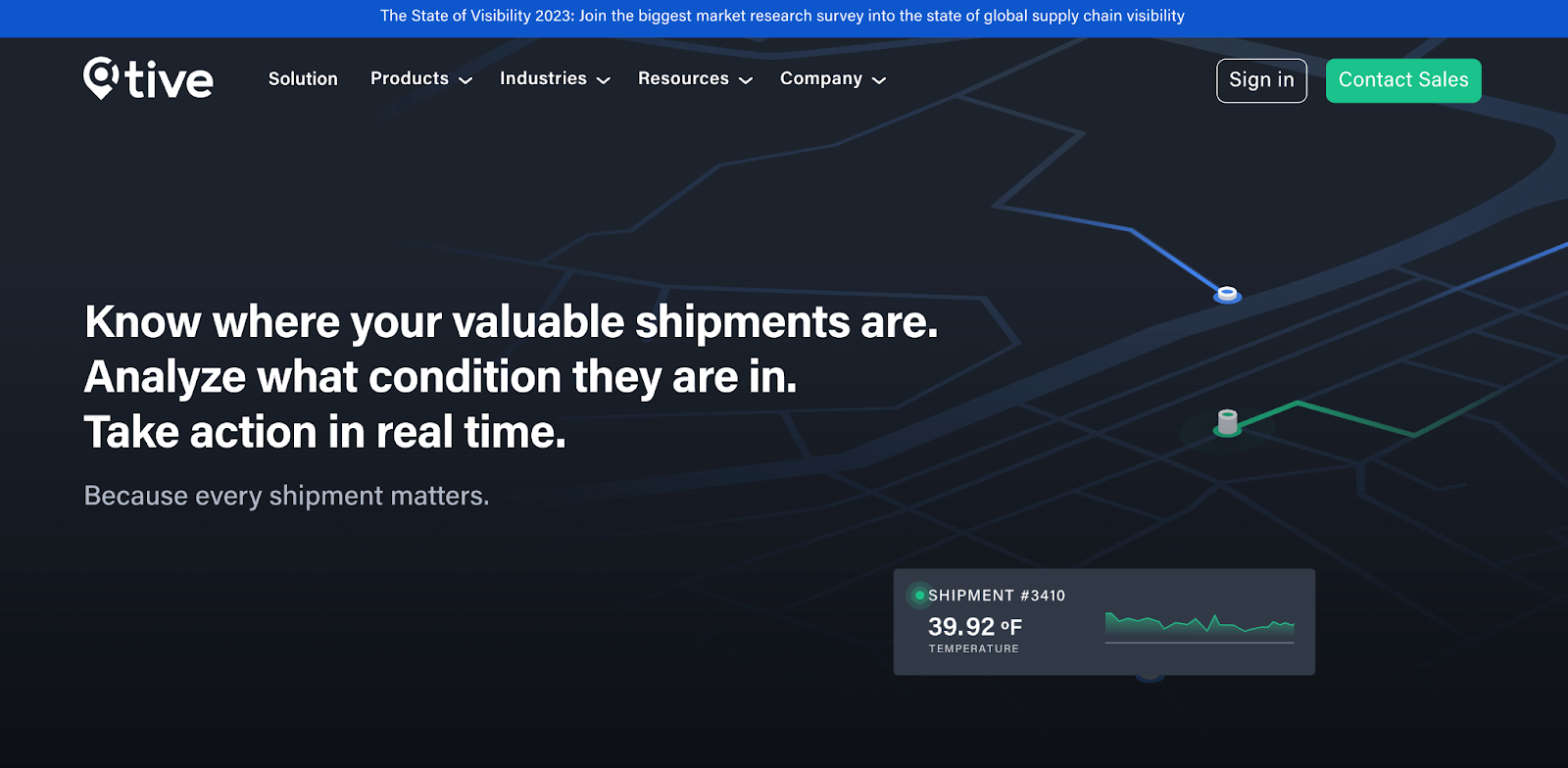 Tive website - tracking solutions for your shipments