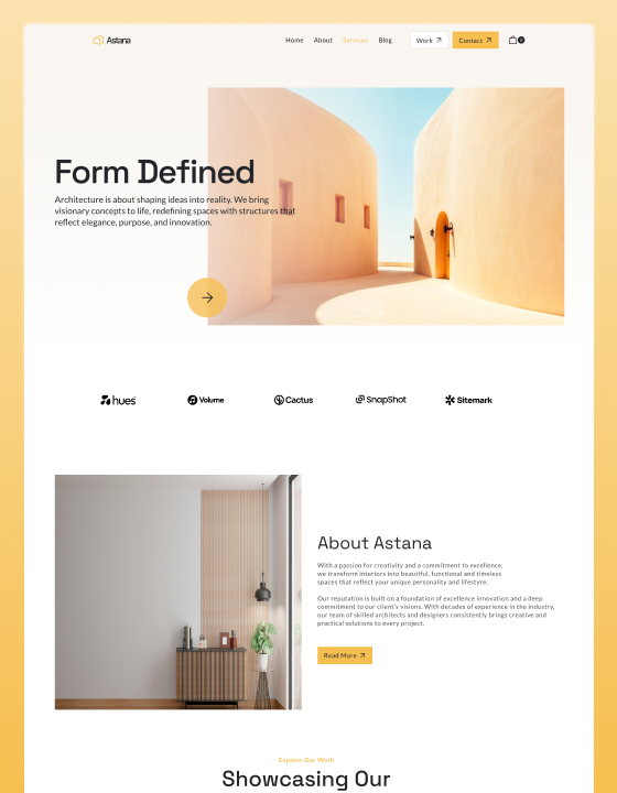 Webflow template for Architecture – Astana, designed by Azwedo and Wedoflow