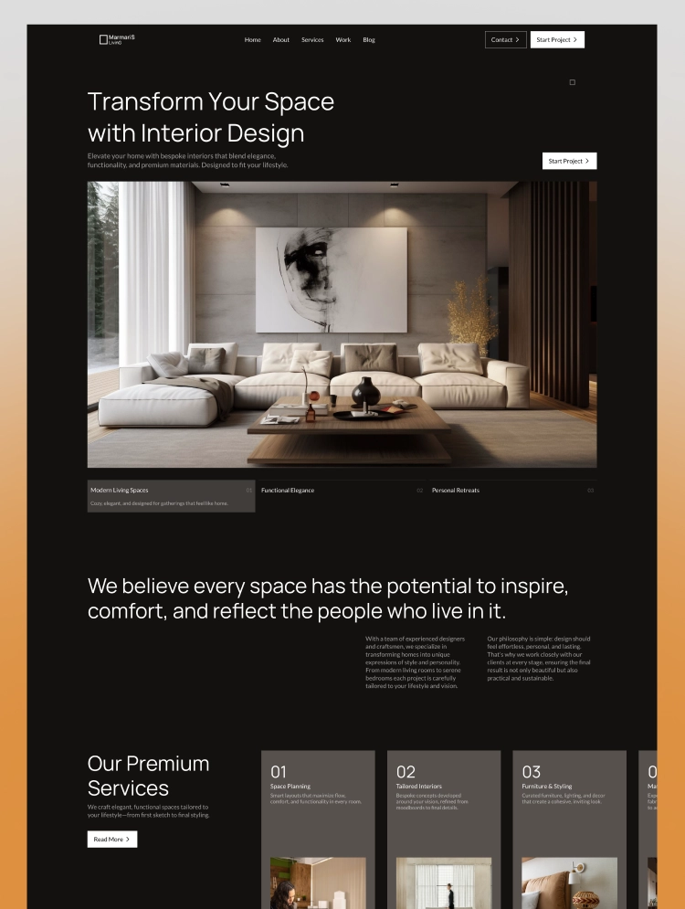 Premium Webflow template – designed with Modulify AI website builder