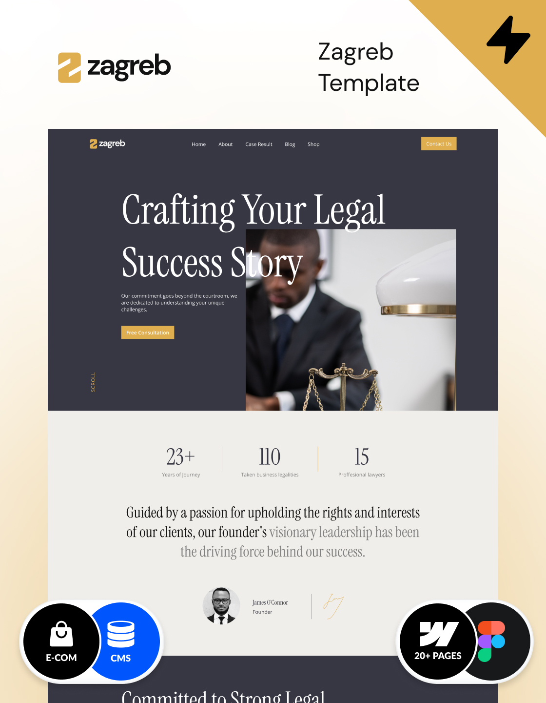 Webflow law template. Explore this made in Webflow design