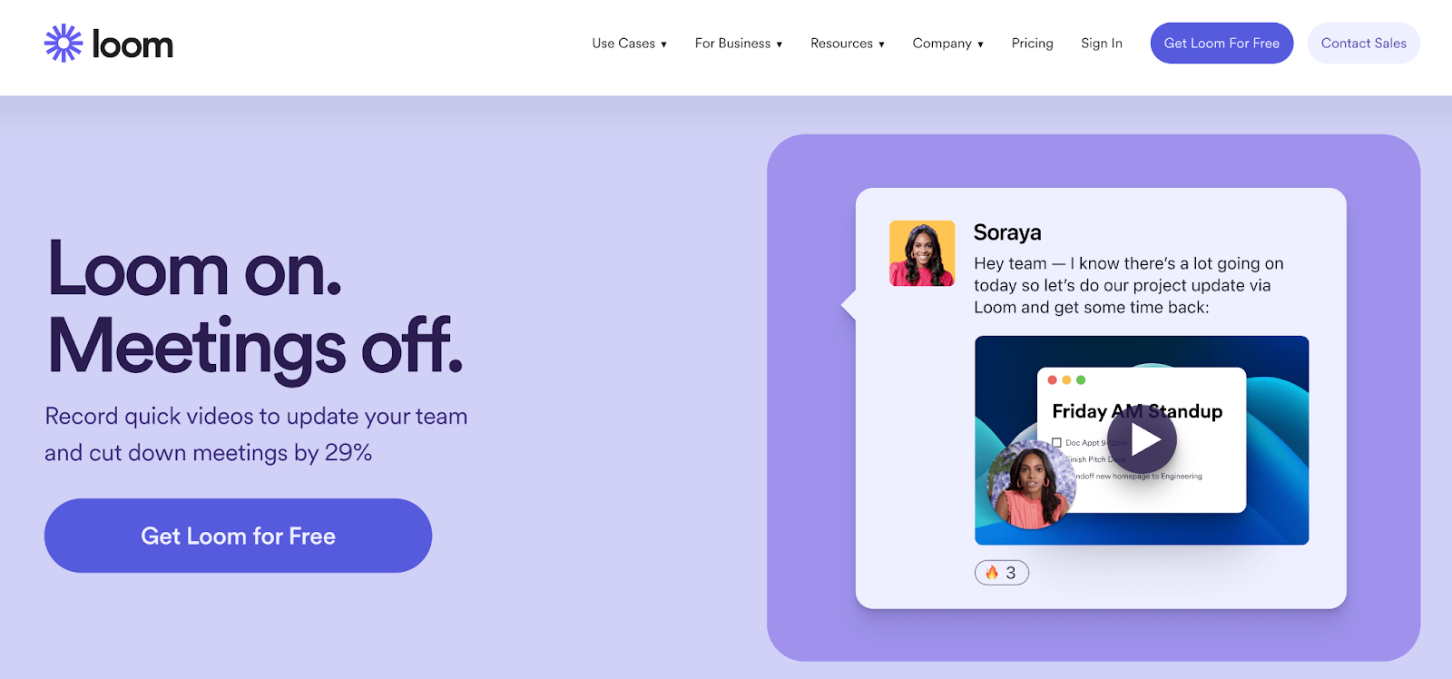 Loom homepage - A desktop app and chrome extension for screen and webcam simultaneous recording 